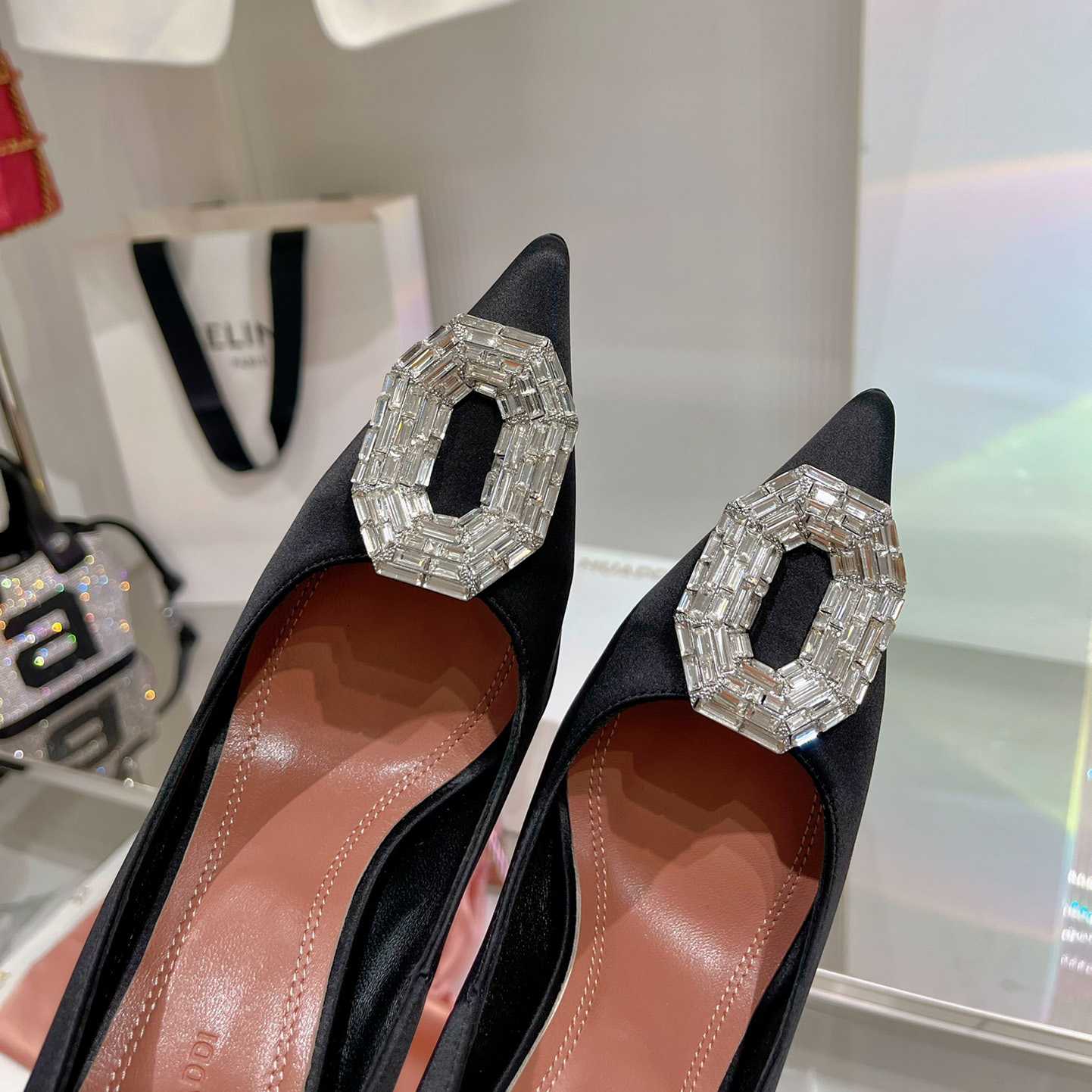 Amina Muaddi Camelia 95mm Crystal Pumps - DesignerGu