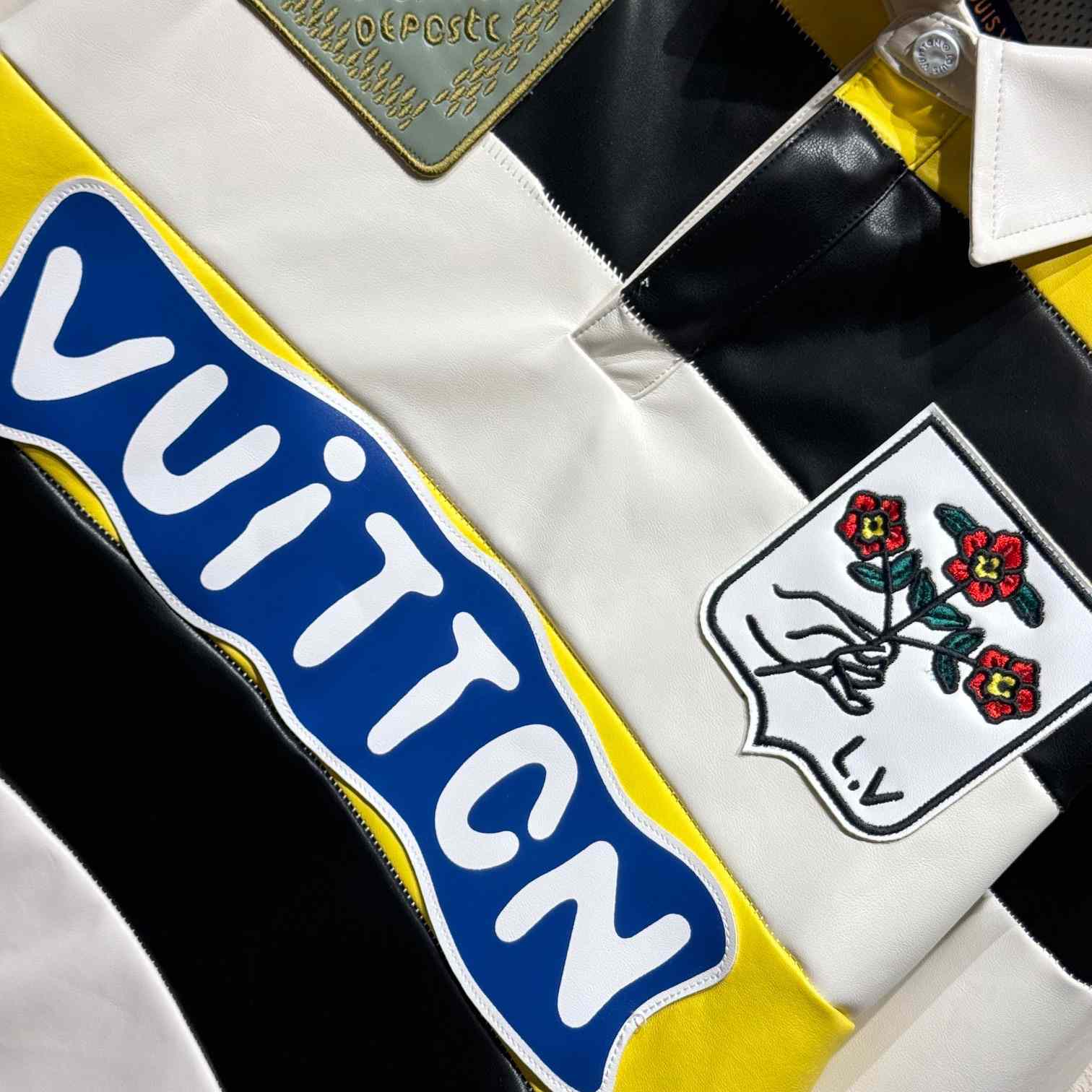 Louis Vuitton Long-Sleeved Leather Intarsia Rugby Polo    - DesignerGu