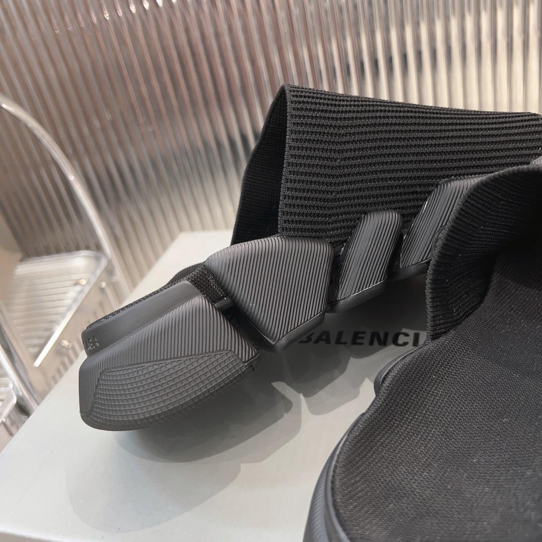 Balenciaga Speed 2.0 Slide Sandal In Black Recycled Knit - DesignerGu