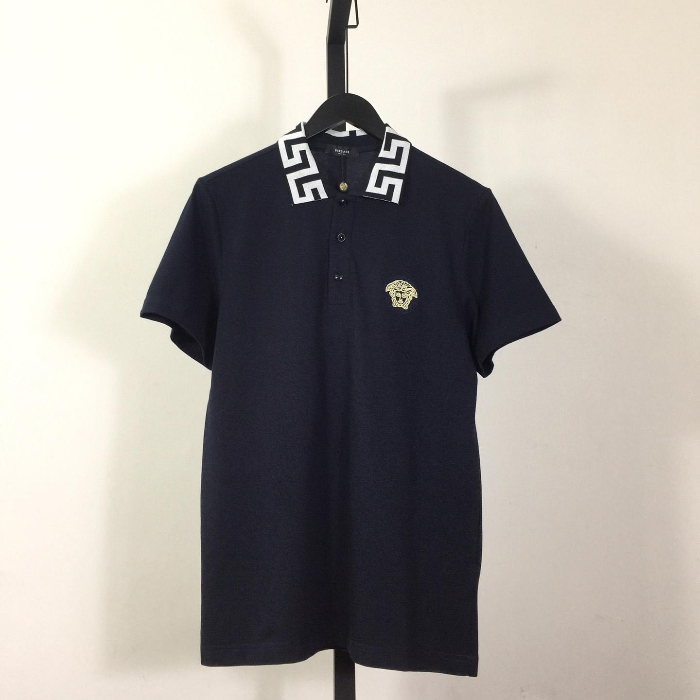 Versace Logo Cotton Polo Shirt - DesignerGu