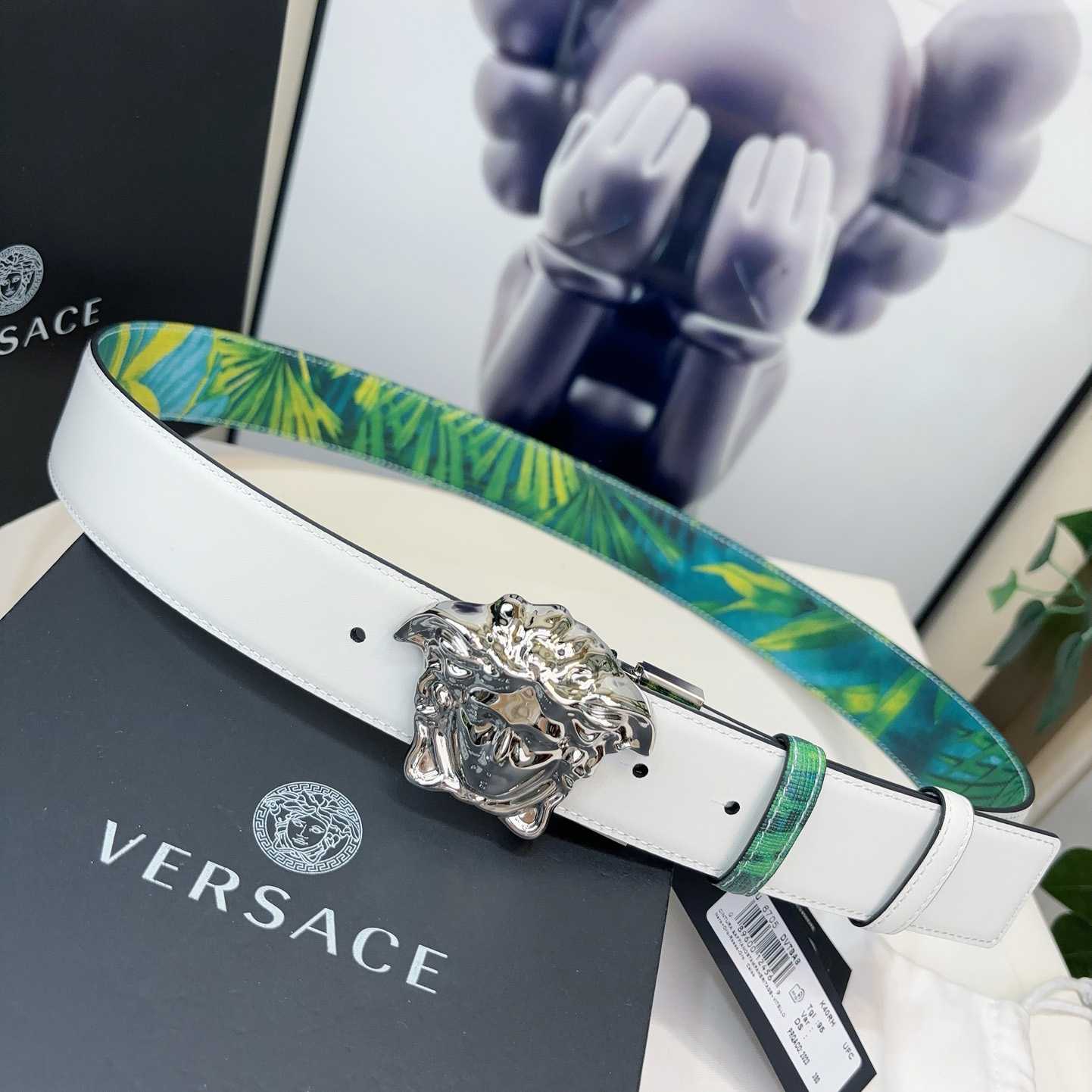 Versace Tiger La Medusa Leather Belt   40mm - DesignerGu