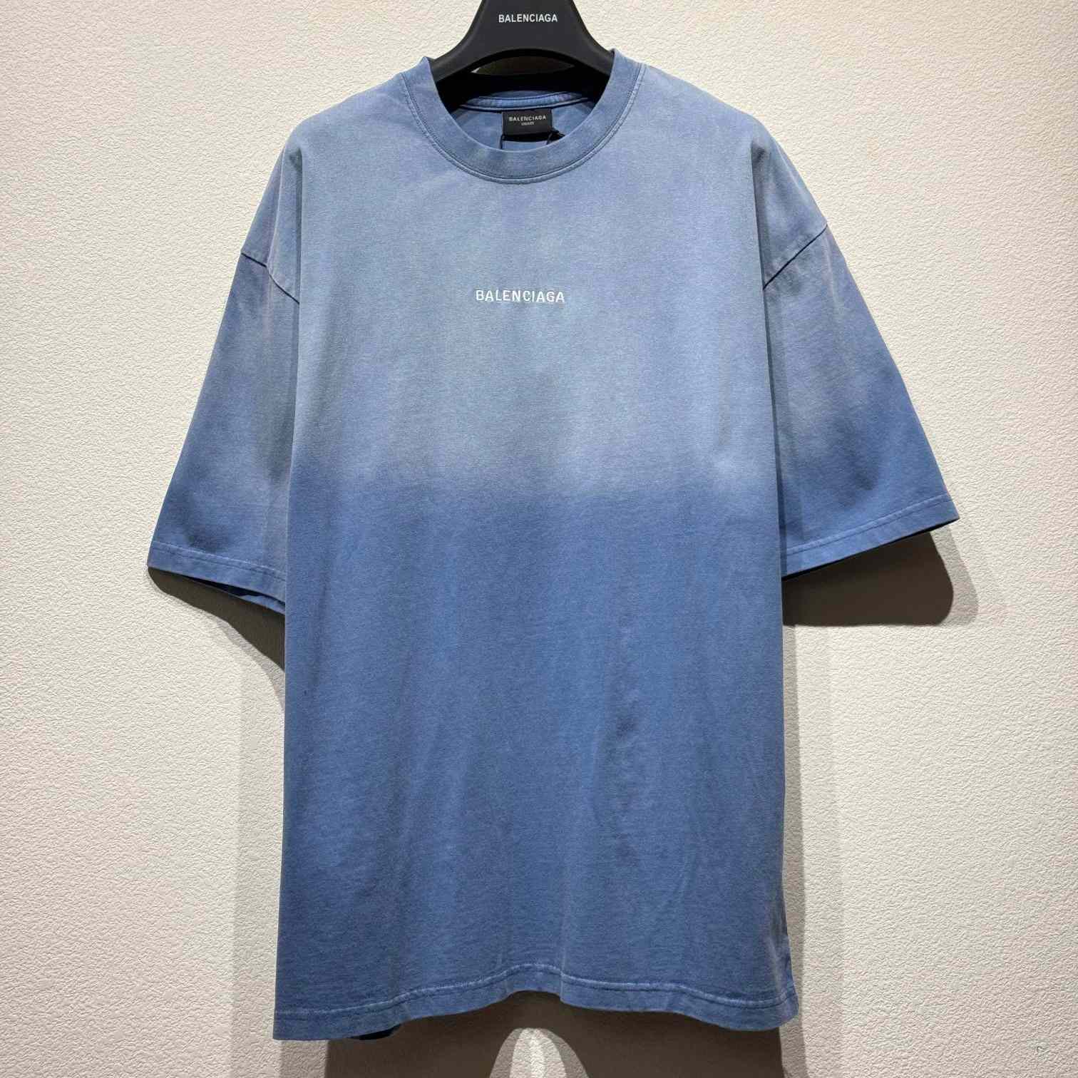 Balenciaga Back T-Shirt Medium Fit In Blue - DesignerGu