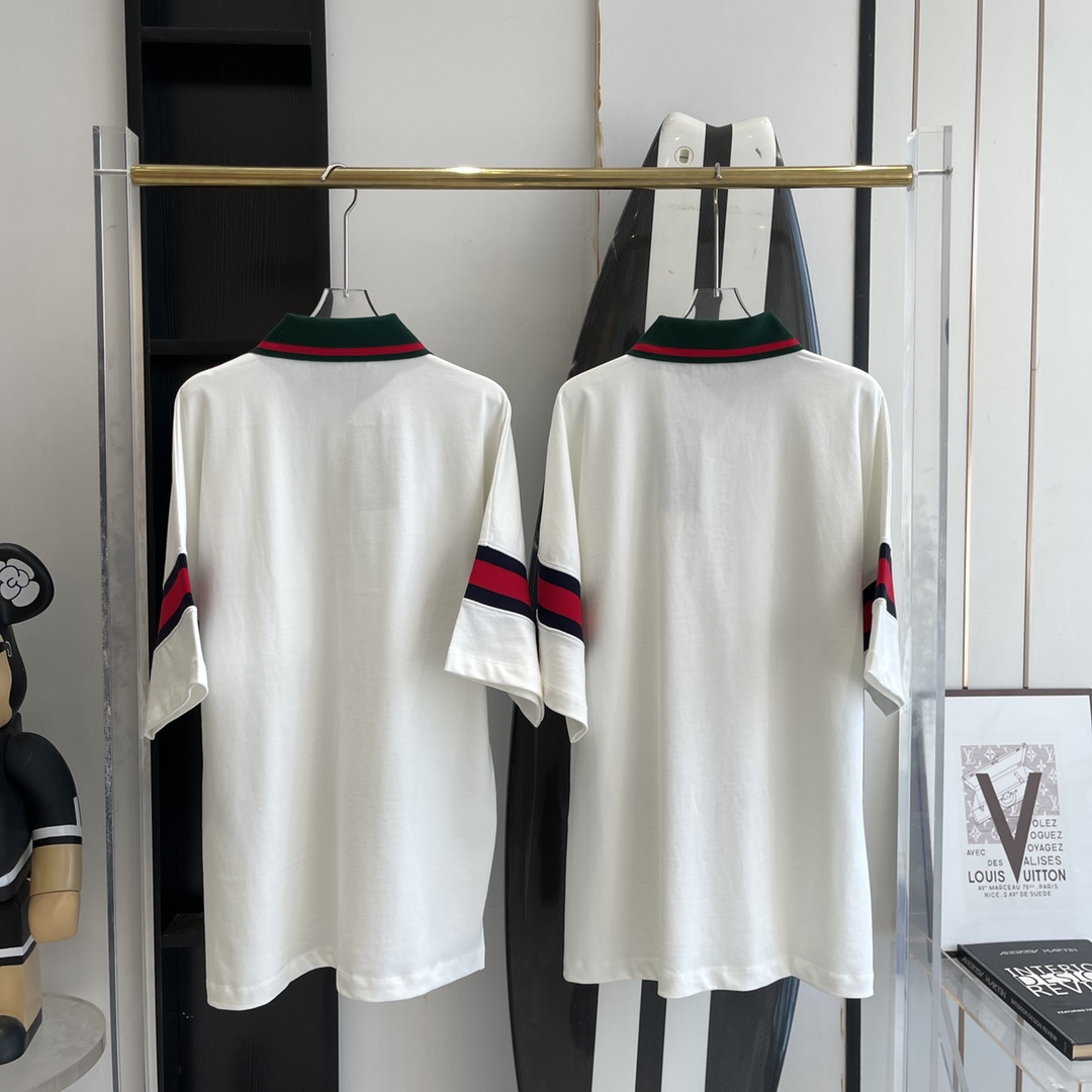 Gucci Cotton Jersey Polo With Web - DesignerGu