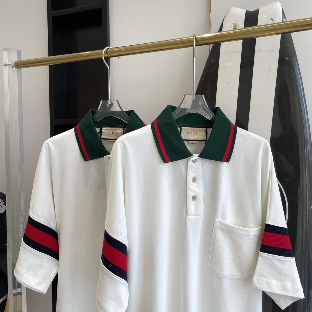 Gucci Cotton Jersey Polo With Web - DesignerGu