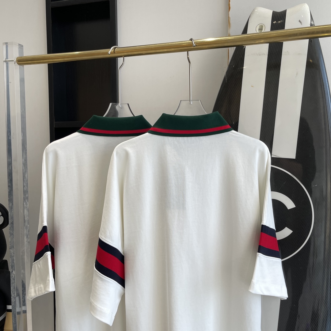 Gucci Cotton Jersey Polo With Web - DesignerGu