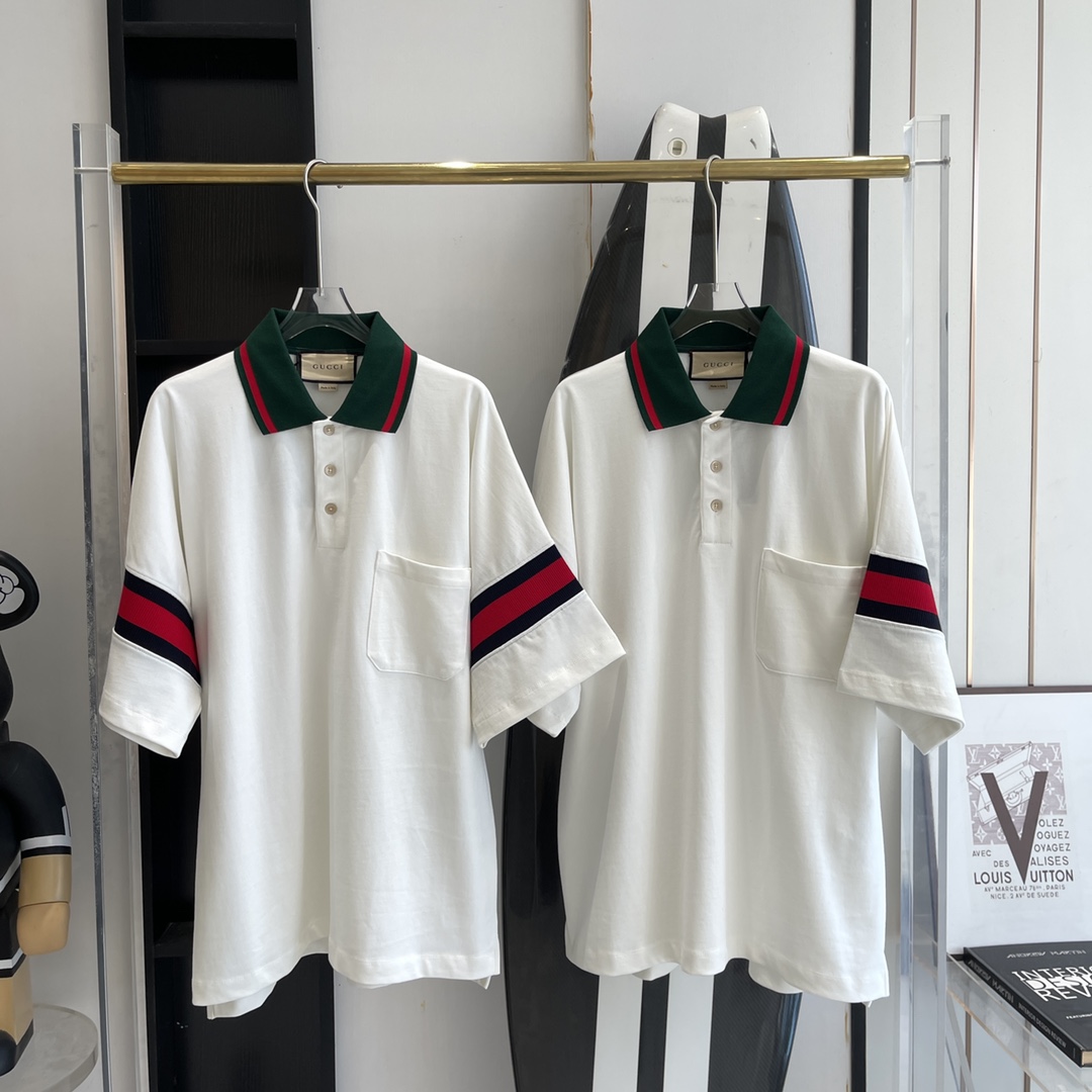 Gucci Cotton Jersey Polo With Web - DesignerGu