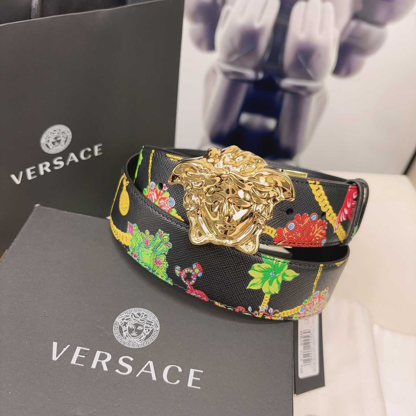 Versace Reversible Barocco Leather Belt  40mm - DesignerGu