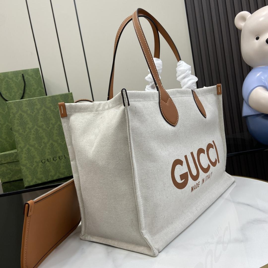 Gucci Medium Tote Bag With Gucci Print - DesignerGu