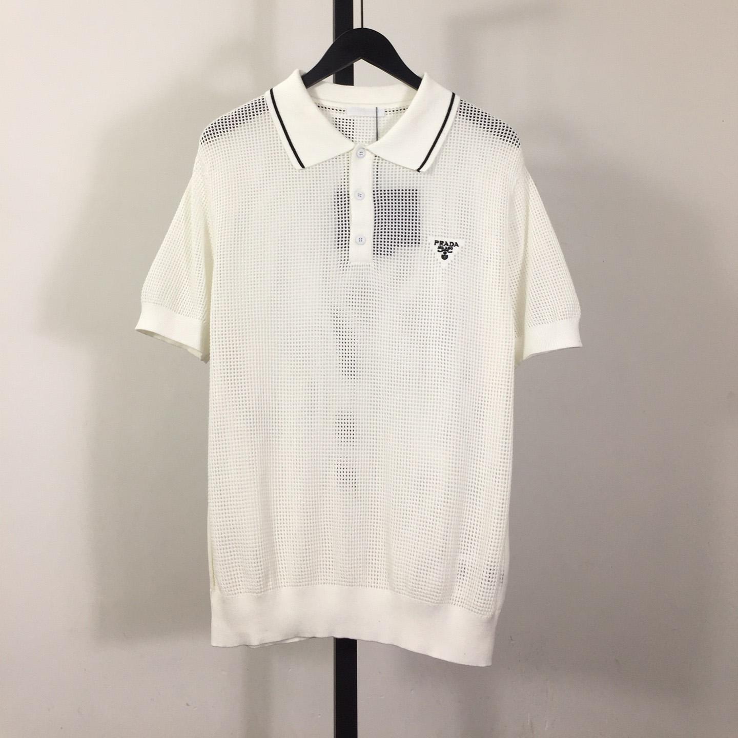 Prada Silk And Cotton Polo Shirt - DesignerGu