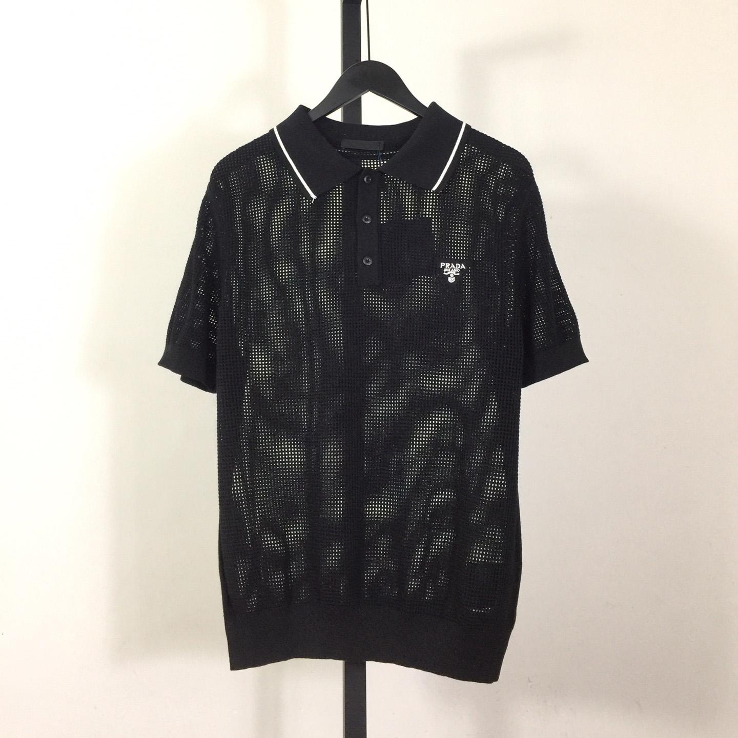 Prada Silk And Cotton Polo Shirt - DesignerGu