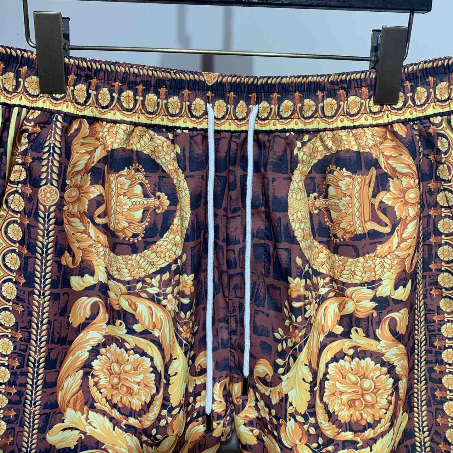 Versace Barocco Print Silk Shorts - DesignerGu