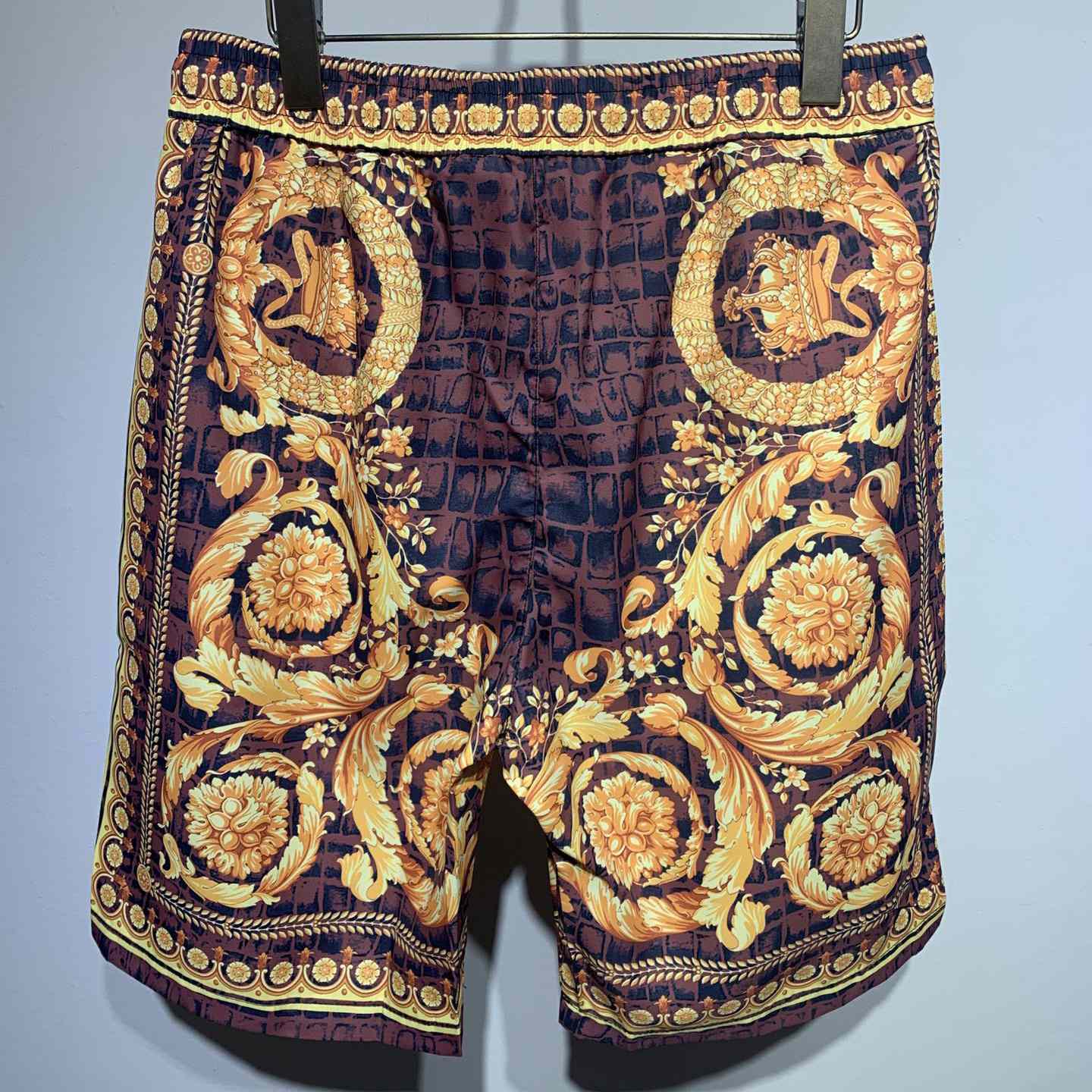 Versace Barocco Print Silk Shorts - DesignerGu