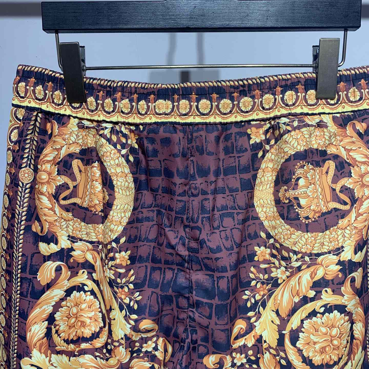 Versace Barocco Print Silk Shorts - DesignerGu