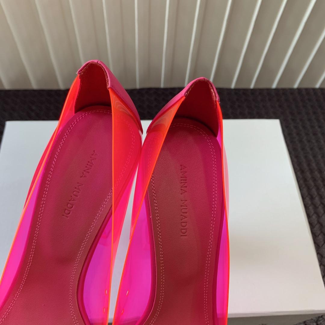 Amina Muaddi Begum Glass Pink Slingbacks - DesignerGu