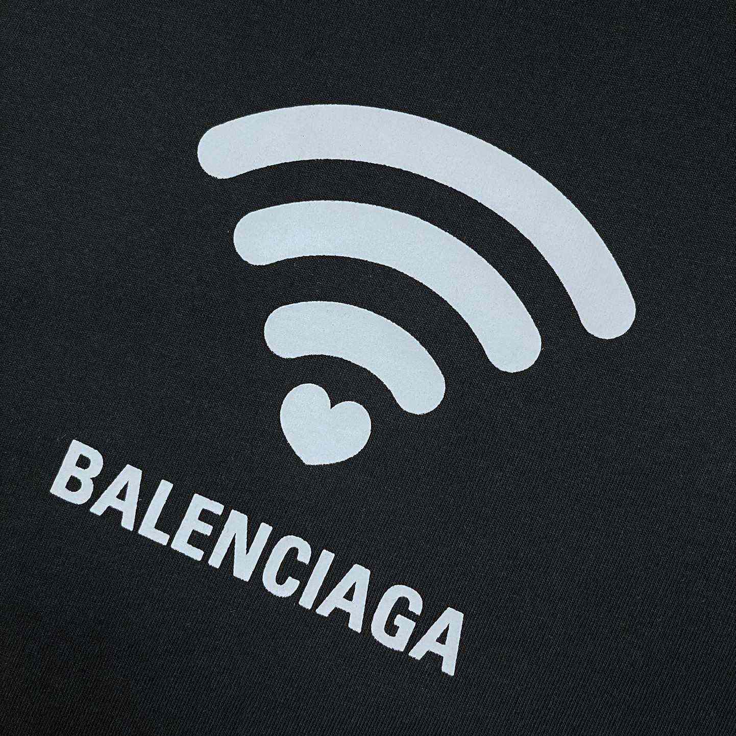 Balenciaga Wifi T-Shirt Oversized In Black - DesignerGu