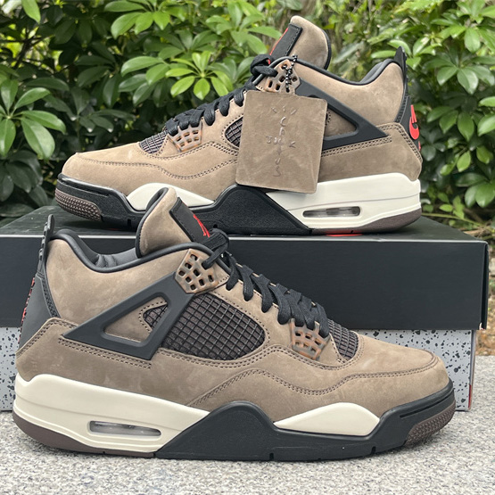 Travis Scott x Air Jordan 4 Retro Brown TS Sneakers    AJ4-766302 - DesignerGu