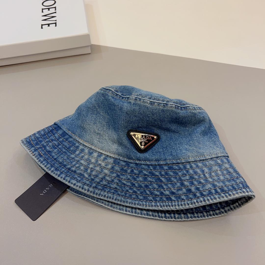 Prada Denim Bucket Hat - DesignerGu