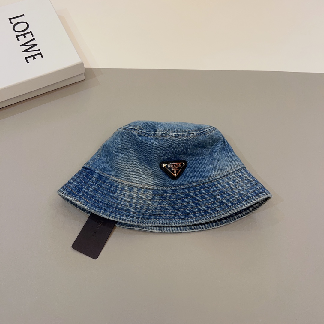 Prada Denim Bucket Hat - DesignerGu