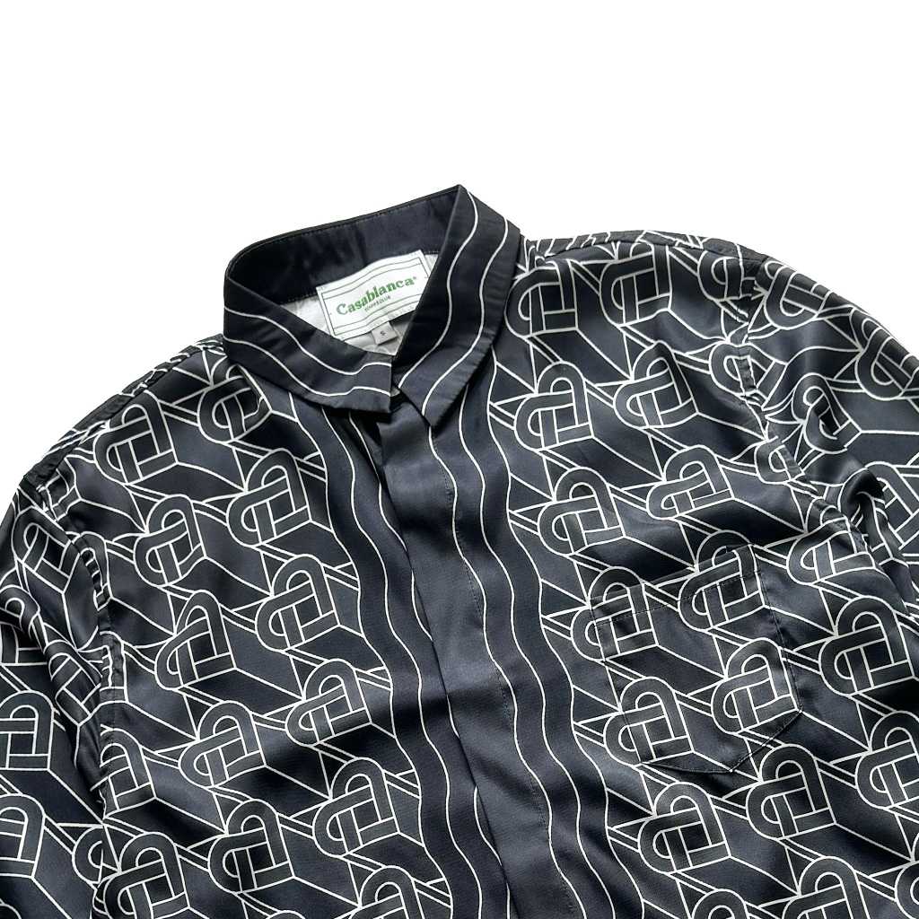 Casablanca Heart Monogram-Printed Straight Hem Shirt - DesignerGu