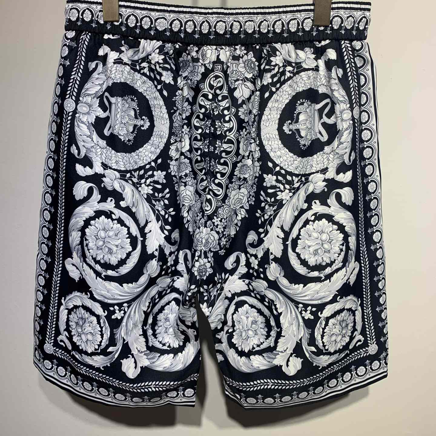 Versace Barocco Print Silk Shorts - DesignerGu