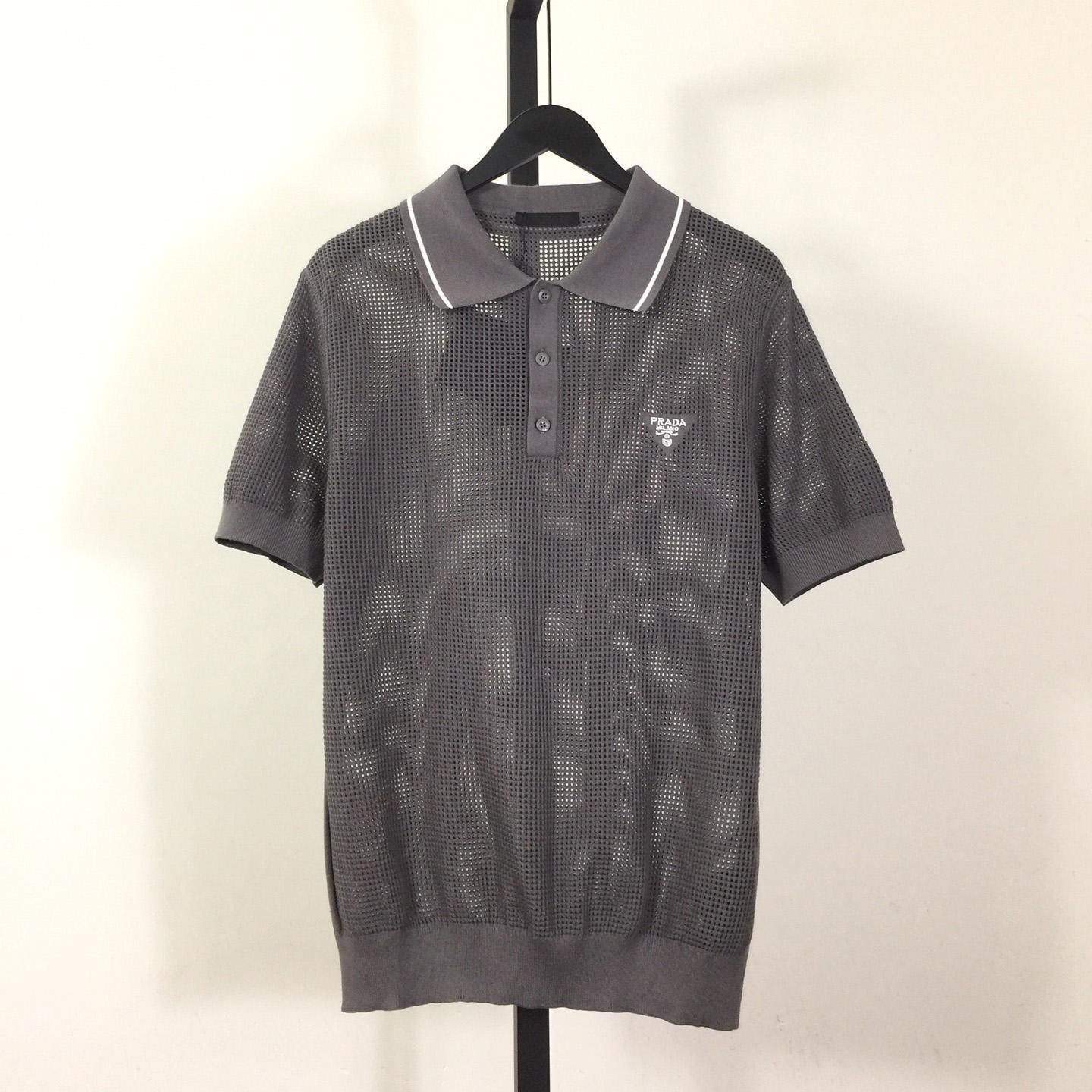 Prada Silk And Cotton Polo Shirt - DesignerGu