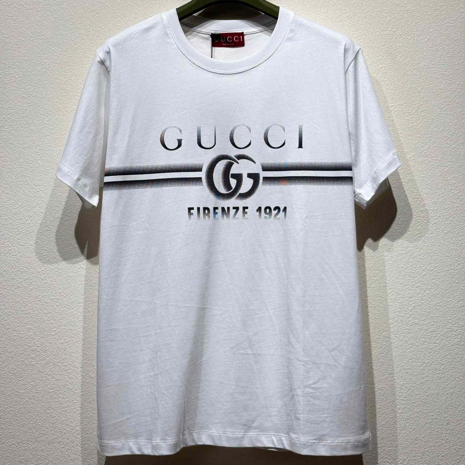 Gucci Cotton Jersey T-shirt With Gucci Print - DesignerGu