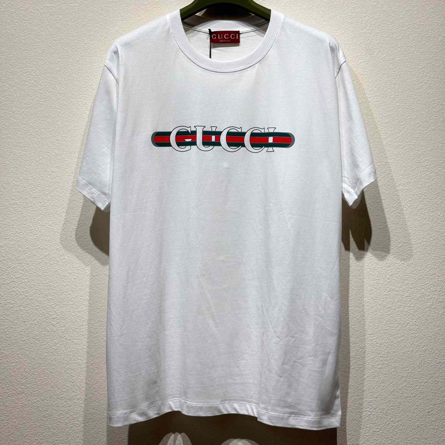 Gucci Cotton Jersey T-shirt With Gucci Print - DesignerGu