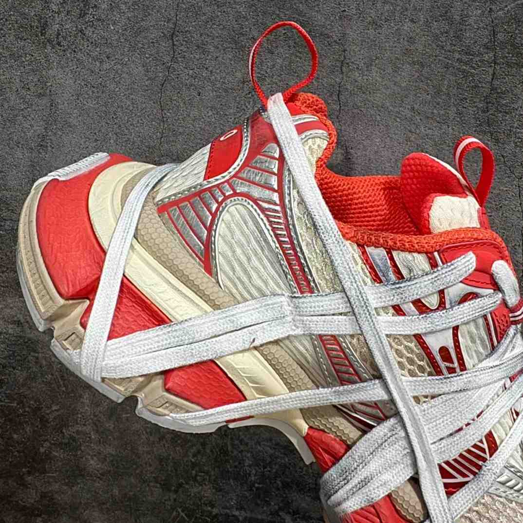 Balenciaga 3XL Extreme Lace Sneaker In Orange And Beige Mesh And Polyurethane - DesignerGu