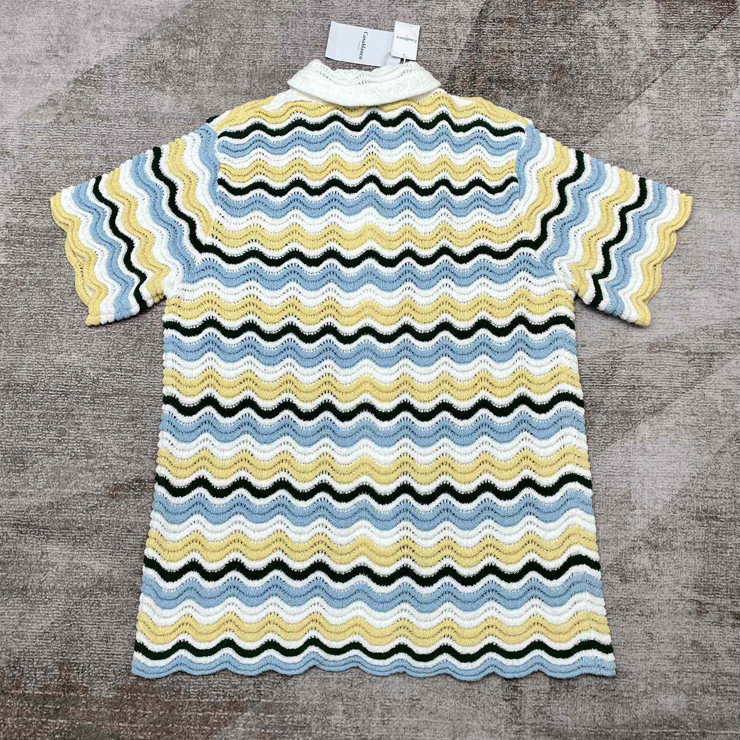 Casablanca Boucle Wave Shirt 'Yellow/Blue'   m1028 - DesignerGu