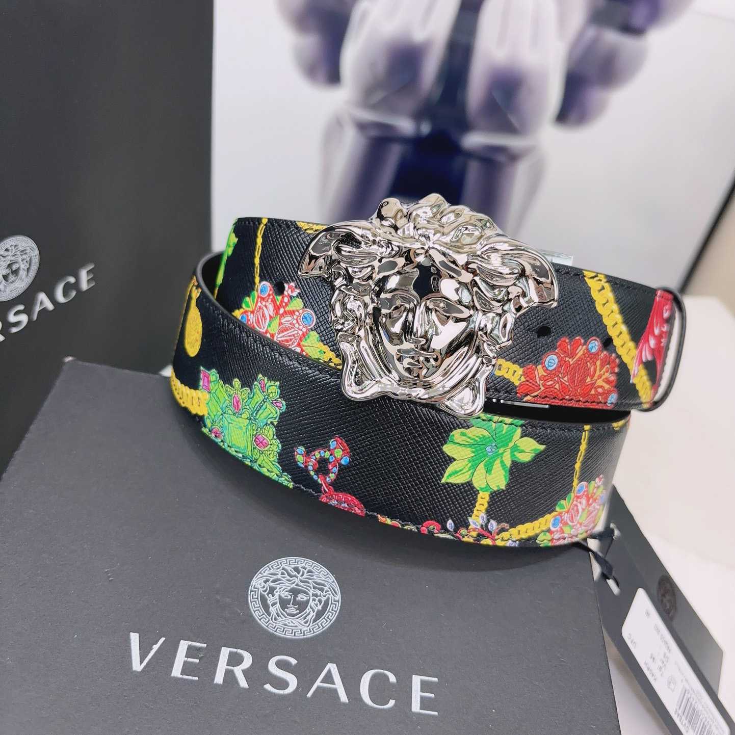 Versace Reversible Barocco Leather Belt  40mm - DesignerGu