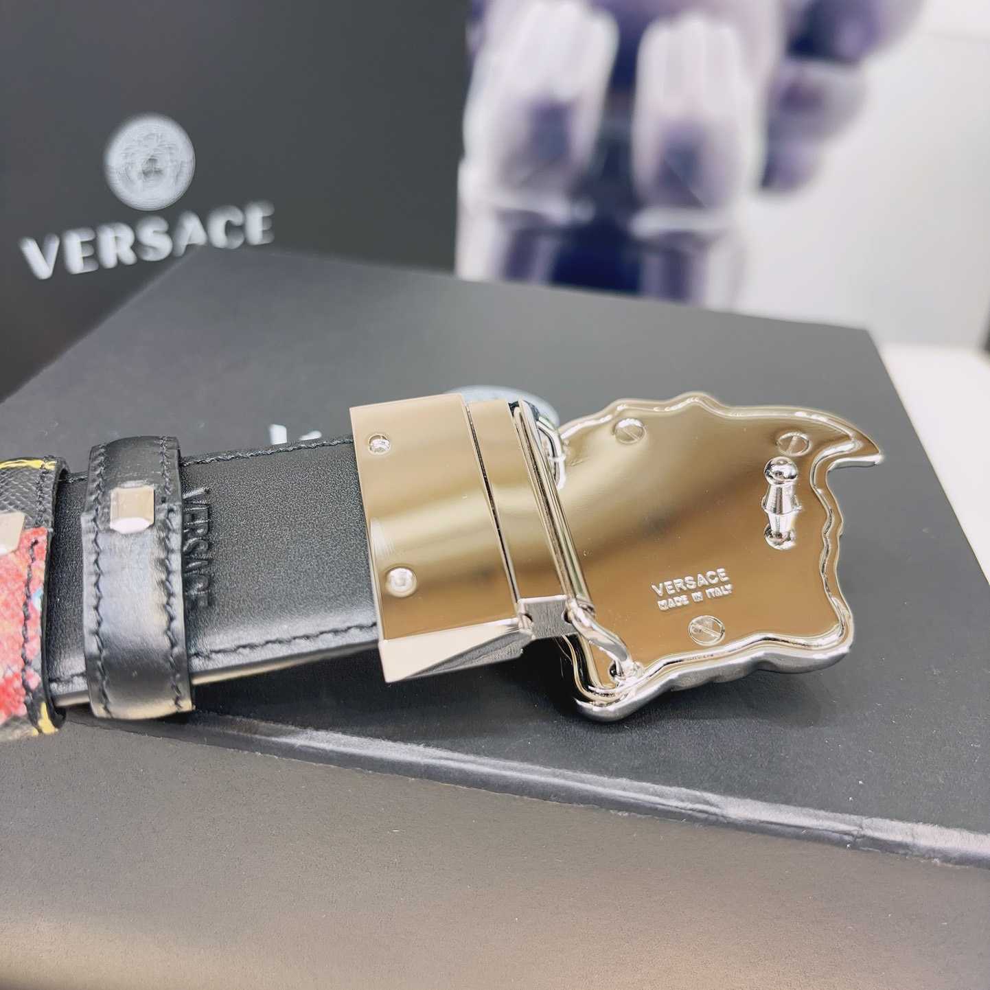 Versace Reversible Barocco Leather Belt  40mm - DesignerGu