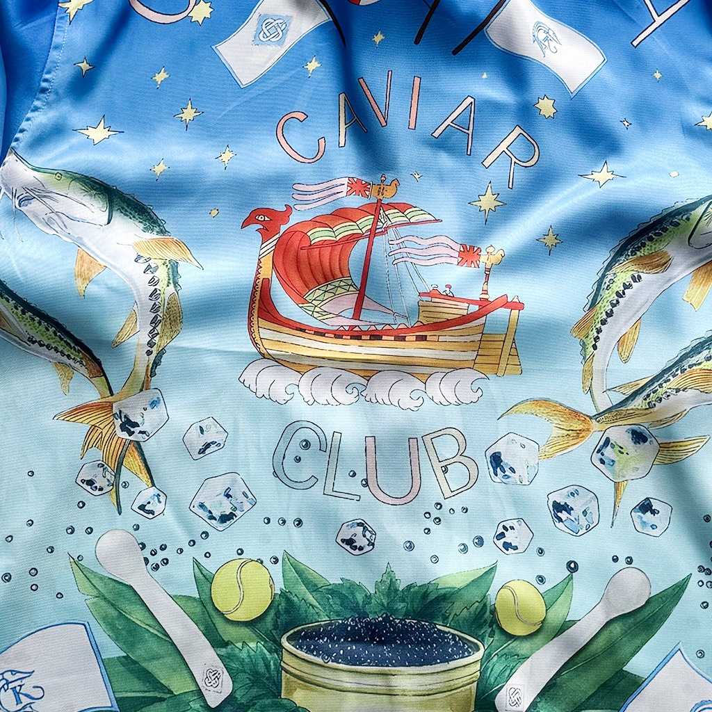 Casablanca Caviar Club Cuban Shirt In Silk - DesignerGu