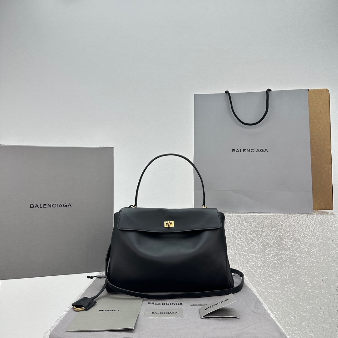 Balenciaga Rodeo Medium Handbag In Black - DesignerGu