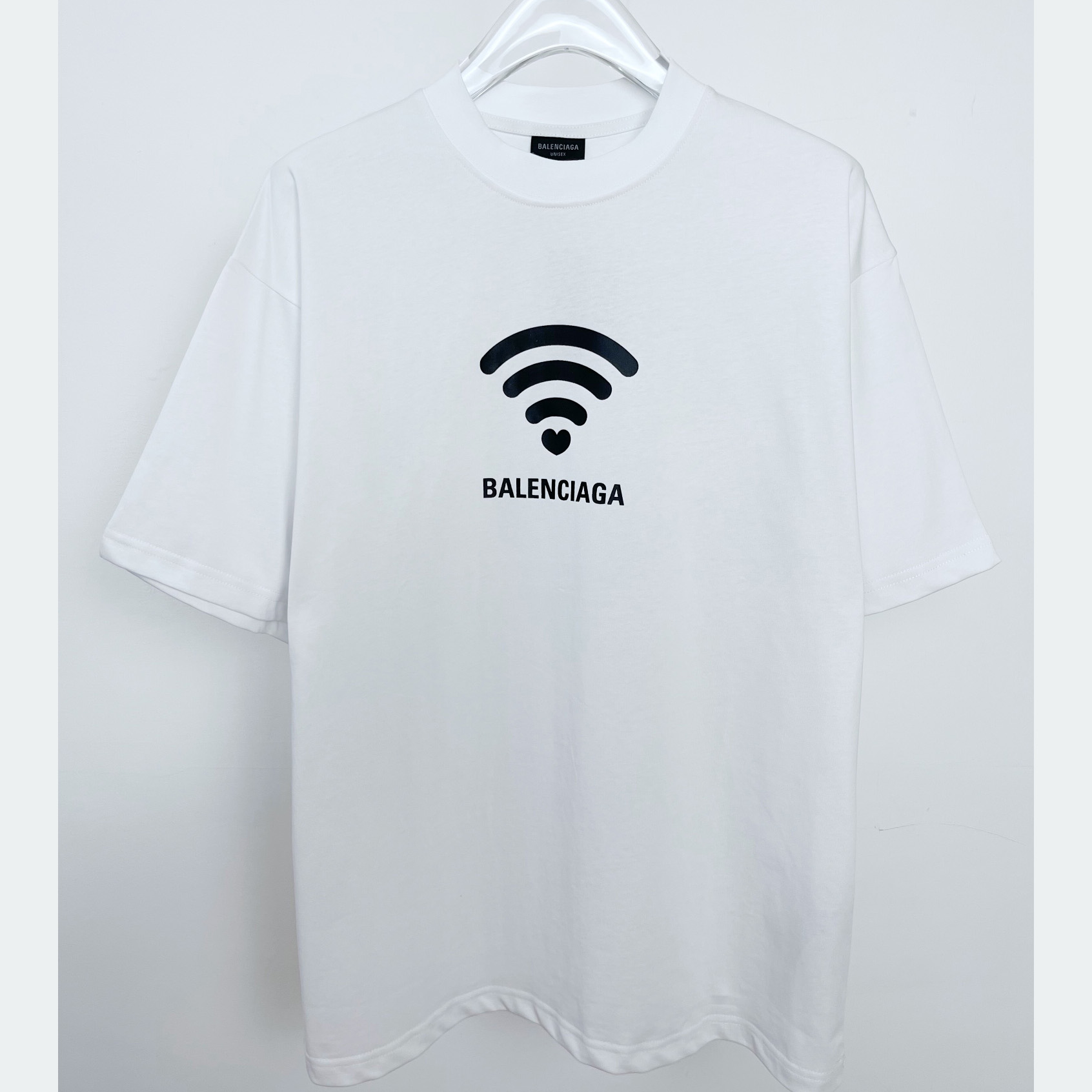 Balenciaga Wifi T-Shirt Oversized In White - DesignerGu