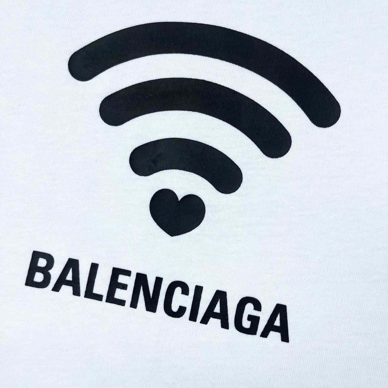 Balenciaga Wifi T-Shirt Oversized In White - DesignerGu