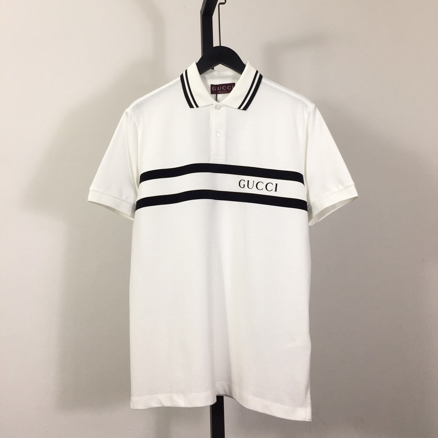 Gucci Cotton Polo Shirt With Gucci Print - DesignerGu