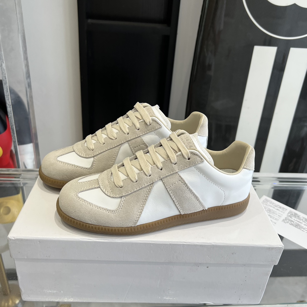 Maison Margiela Suede And Fabric Sneakers - DesignerGu