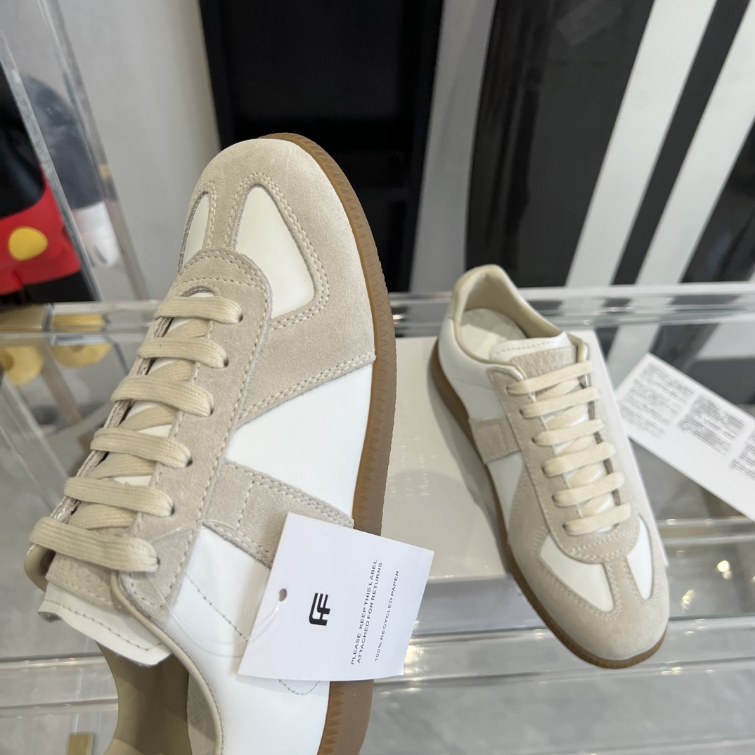 Maison Margiela Suede And Fabric Sneakers - DesignerGu