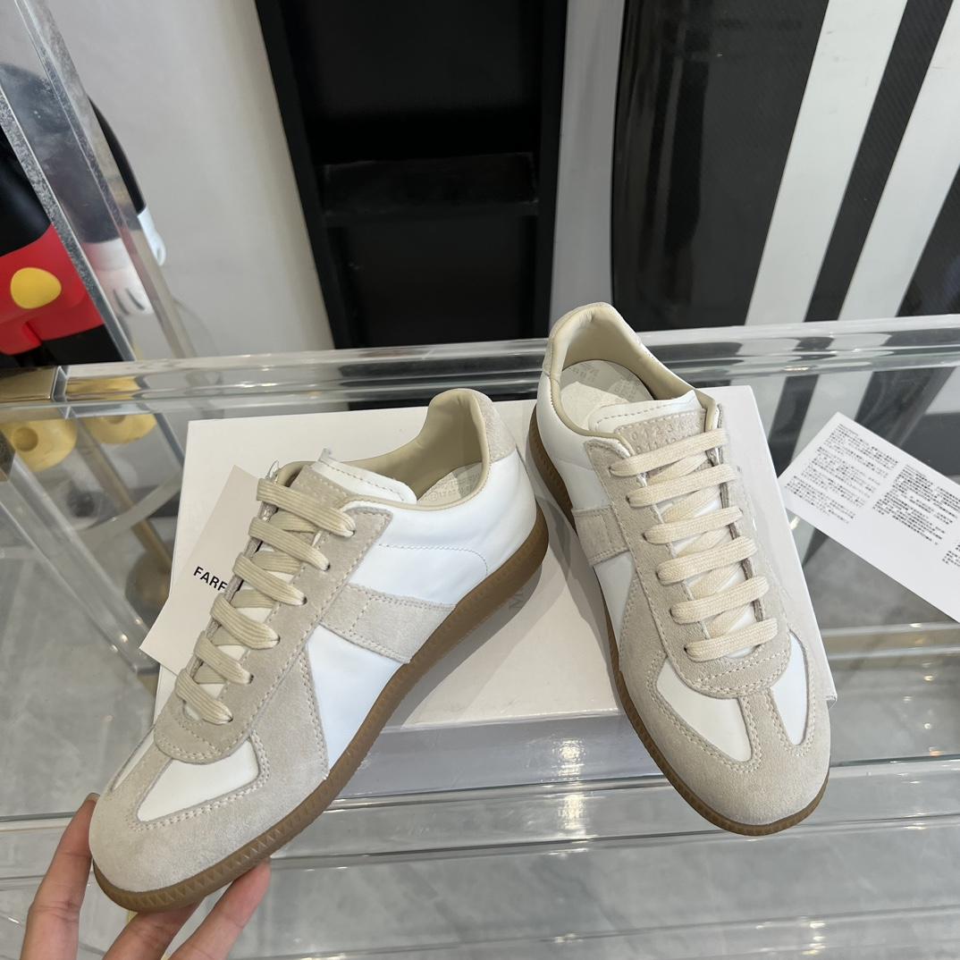 Maison Margiela Suede And Fabric Sneakers - DesignerGu