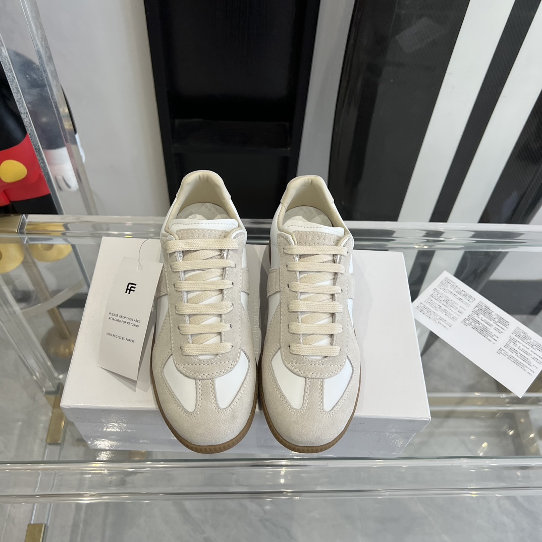 Maison Margiela Suede And Fabric Sneakers - DesignerGu