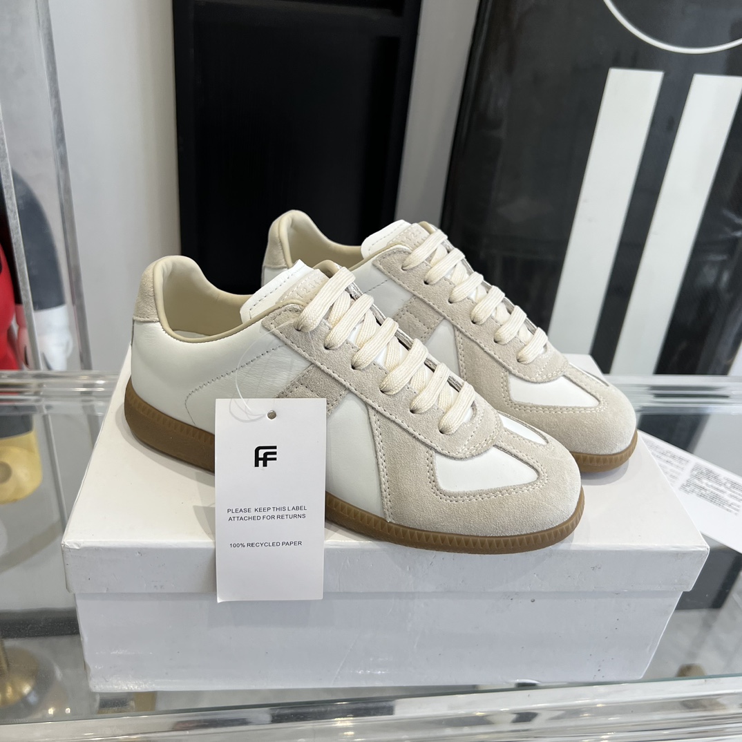 Maison Margiela Suede And Fabric Sneakers - DesignerGu