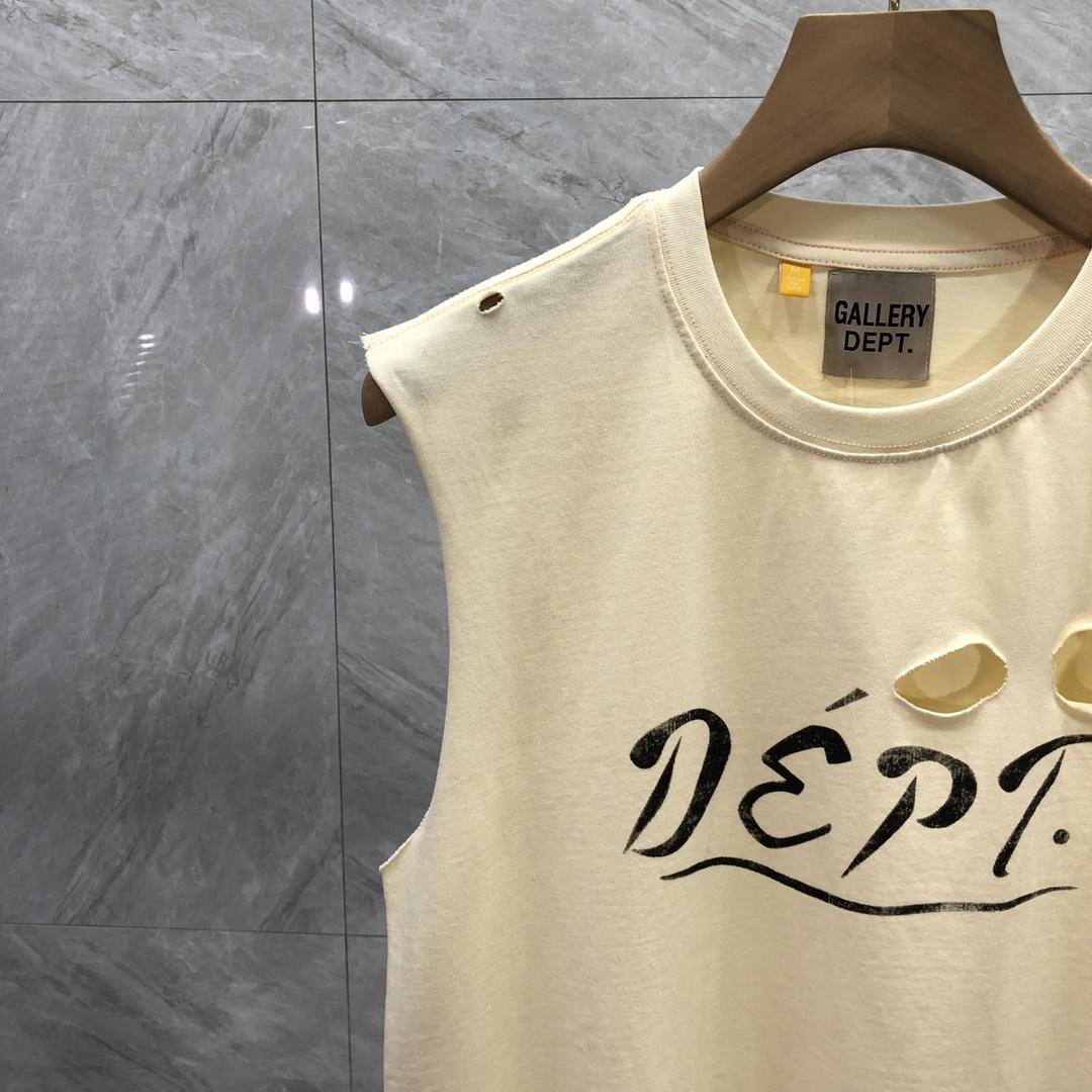 Gallery Dept. 'Dept' Sleeveless Crew Cream Tee - DesignerGu