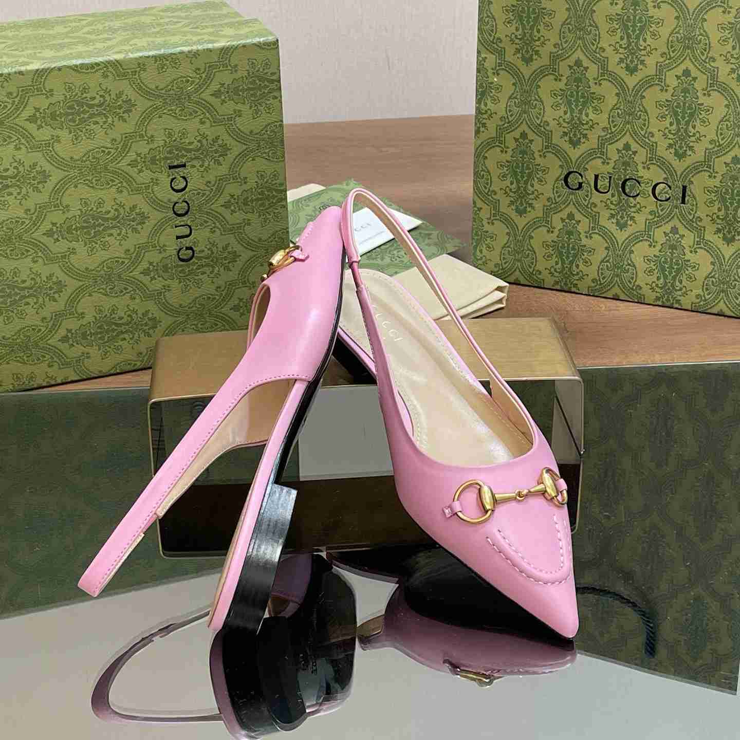 Gucci Women's Horsebit Slingback Ballet Flat - DesignerGu