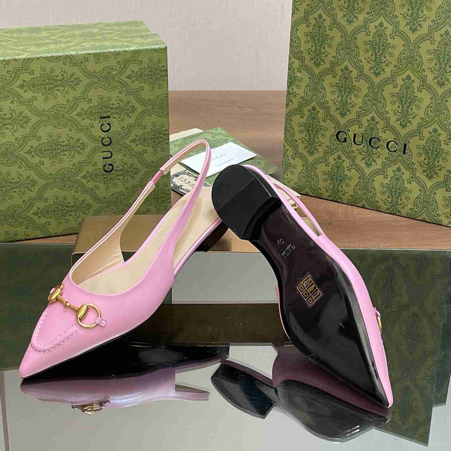 Gucci Women's Horsebit Slingback Ballet Flat - DesignerGu