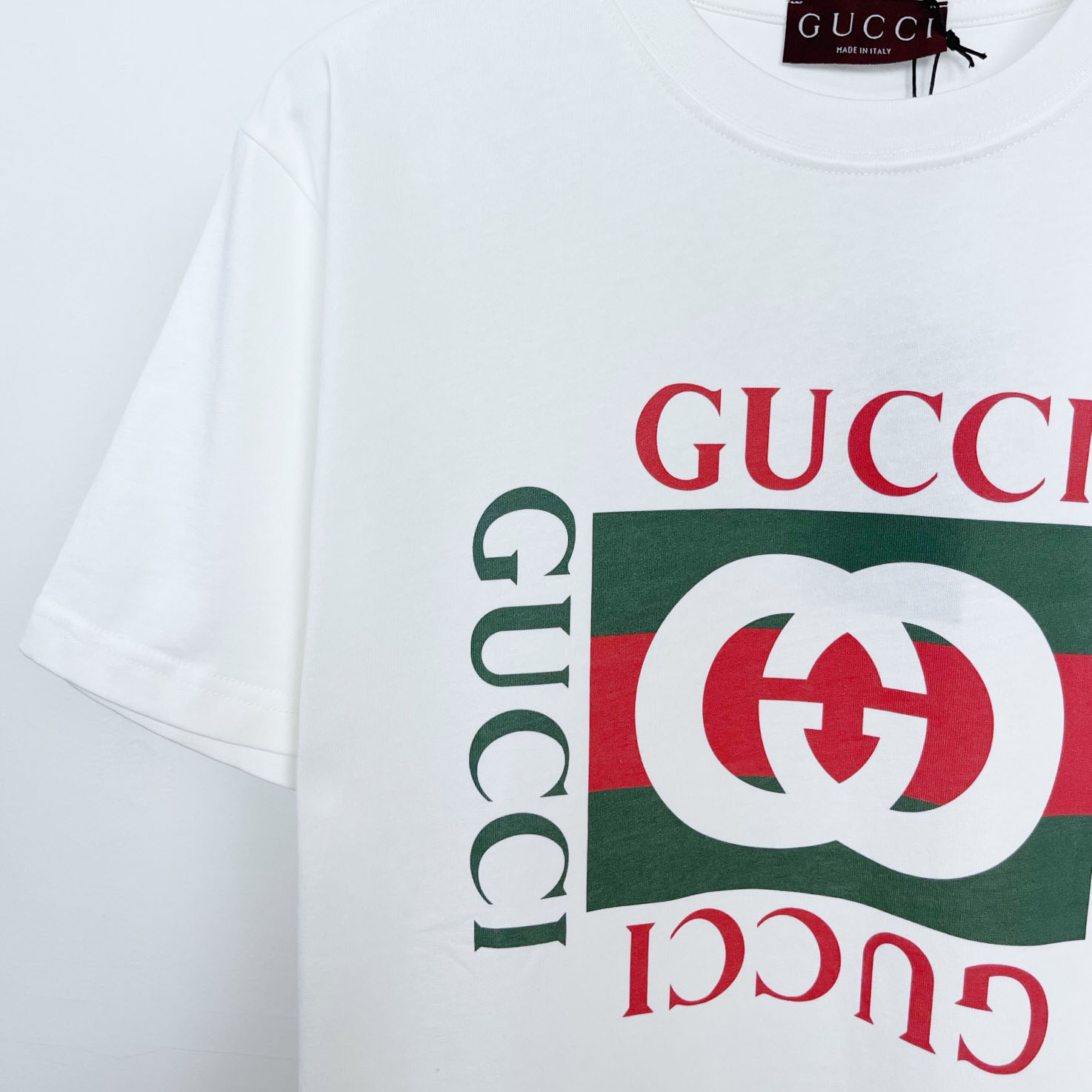 Gucci Cotton Jersey T-shirt With Gucci Print - DesignerGu