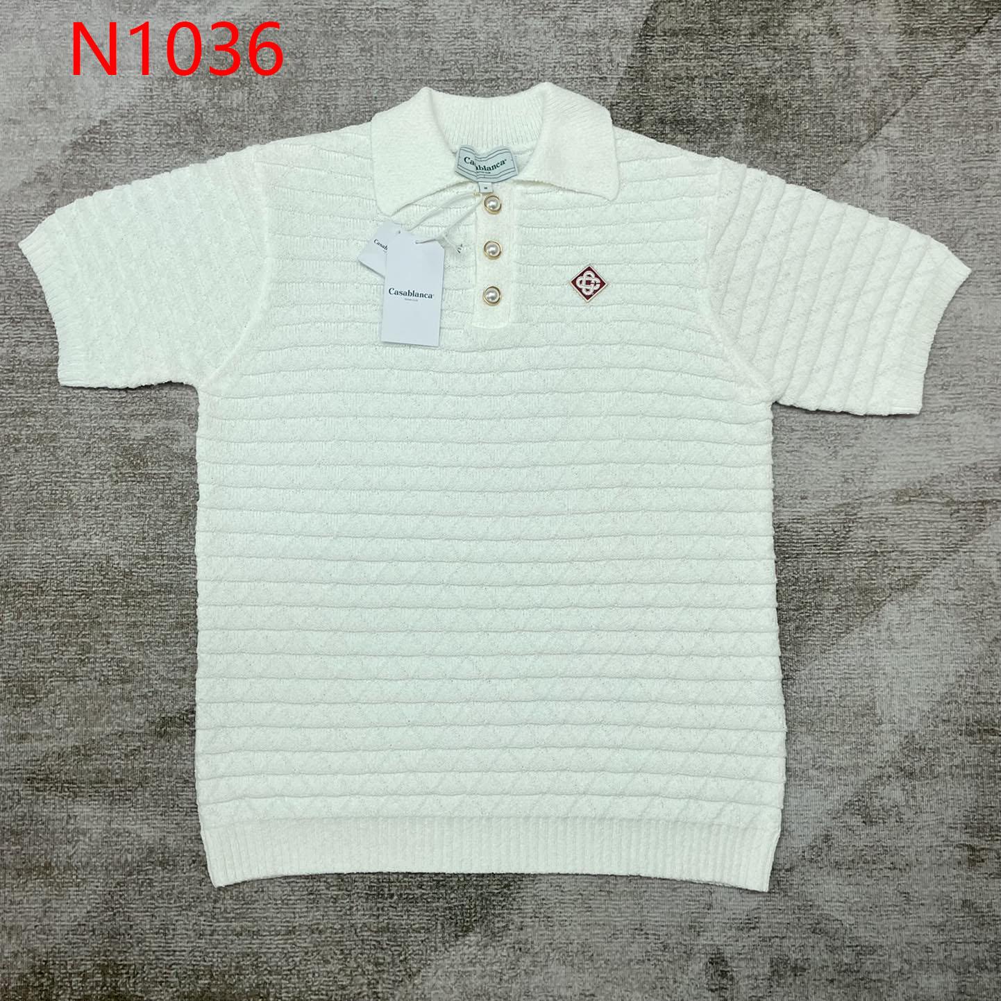 Casablanca Logo-appliqué Bouclé Polo Shirt     N1036 - DesignerGu