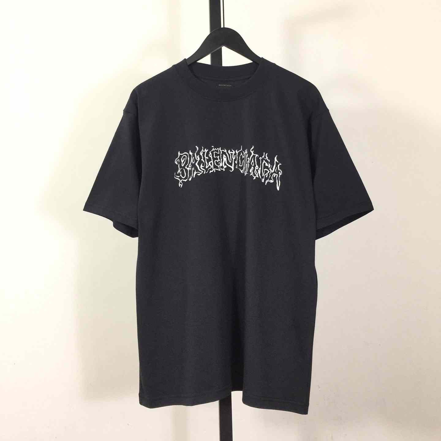 Balenciaga Black Darkwave Cotton T-Shirt - DesignerGu