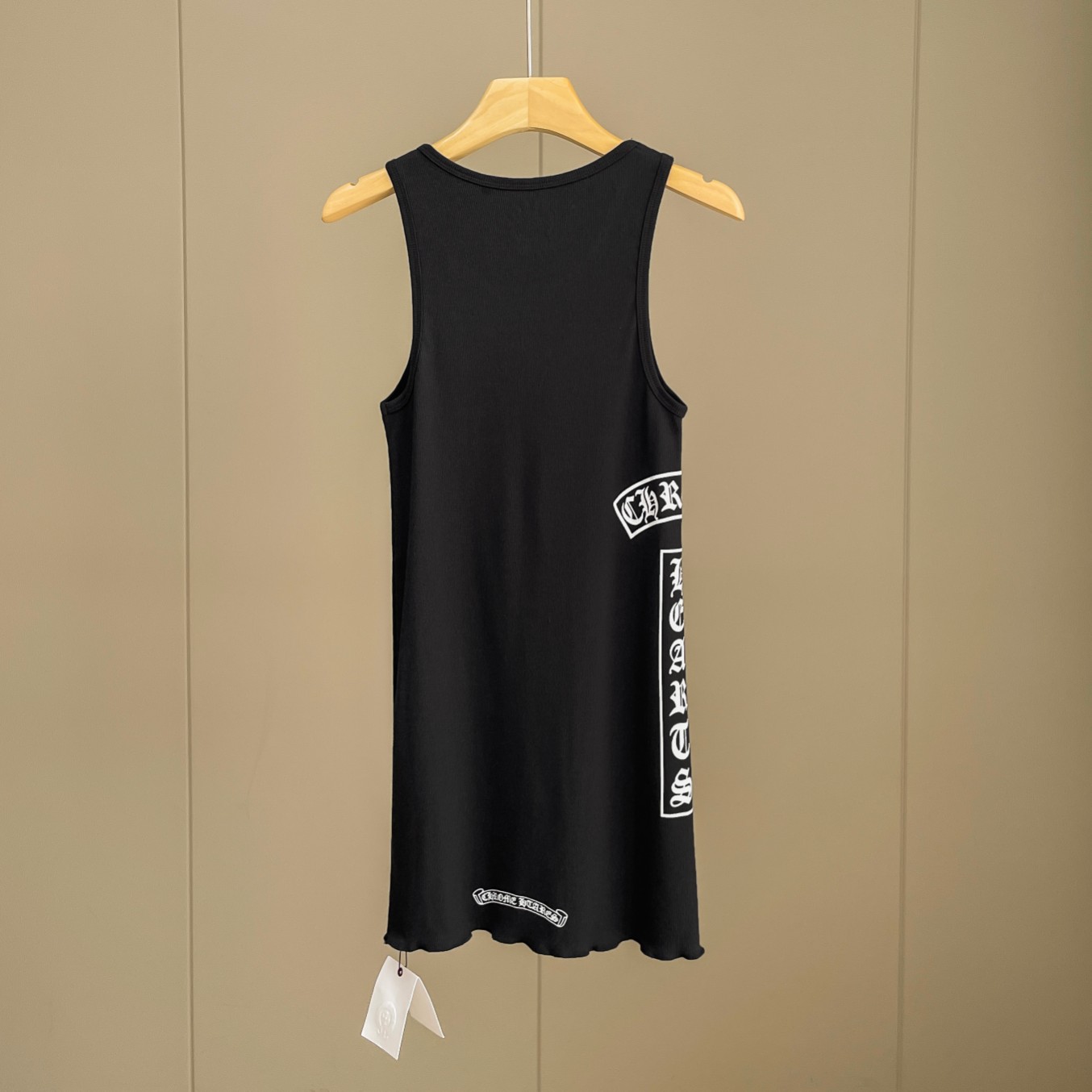 Chrome Hearts Black Vertical Logo Tank Top - DesignerGu