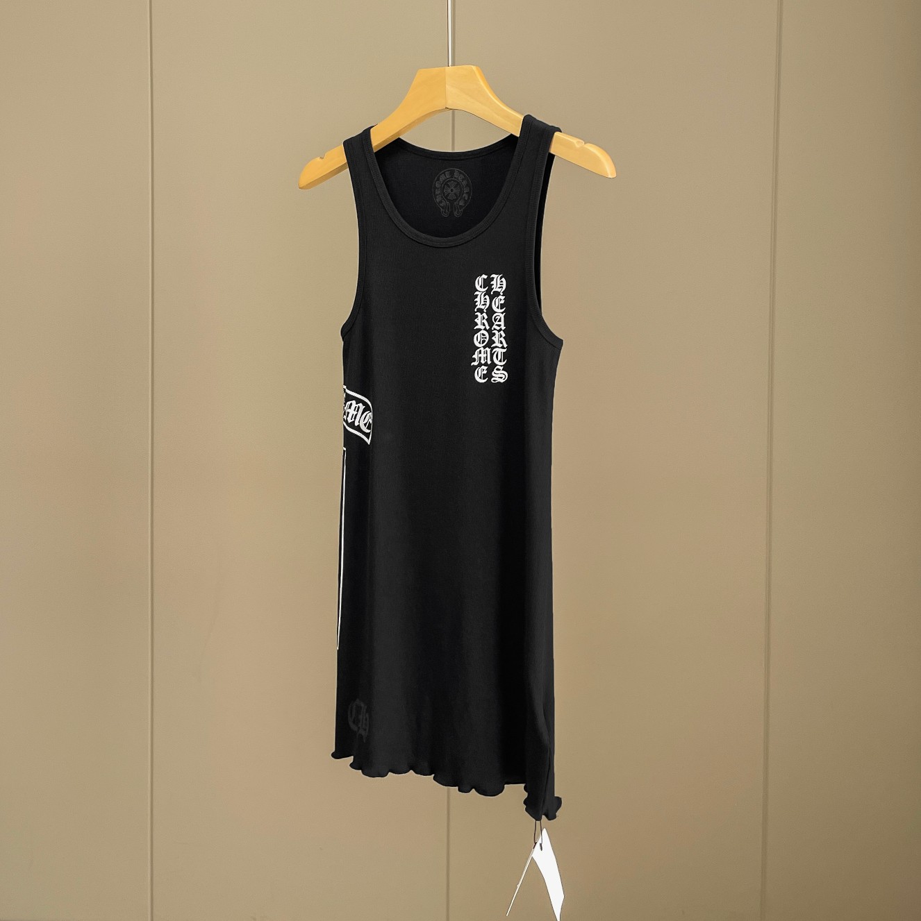 Chrome Hearts Black Vertical Logo Tank Top - DesignerGu