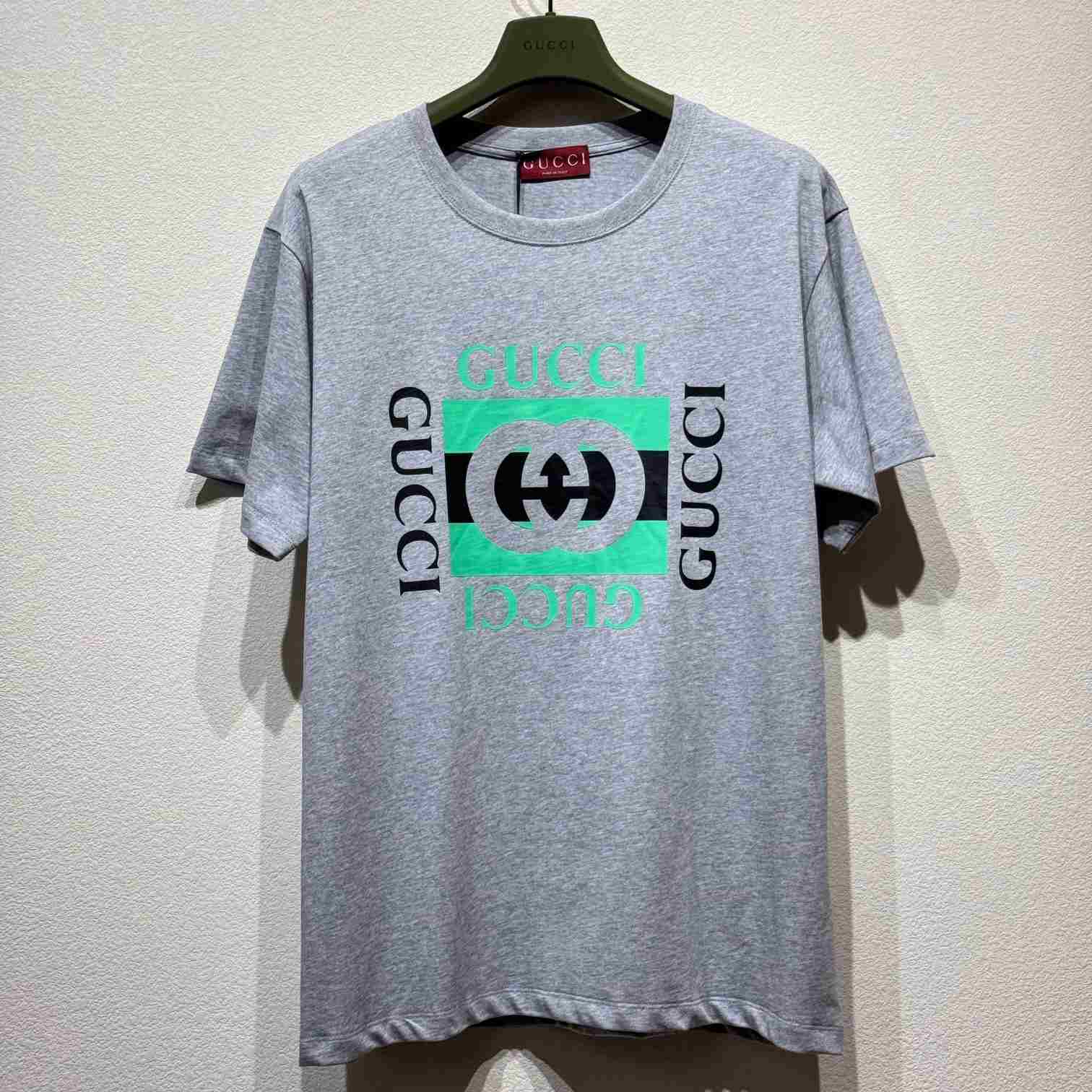 Gucci Cotton Jersey T-shirt With Gucci Print - DesignerGu